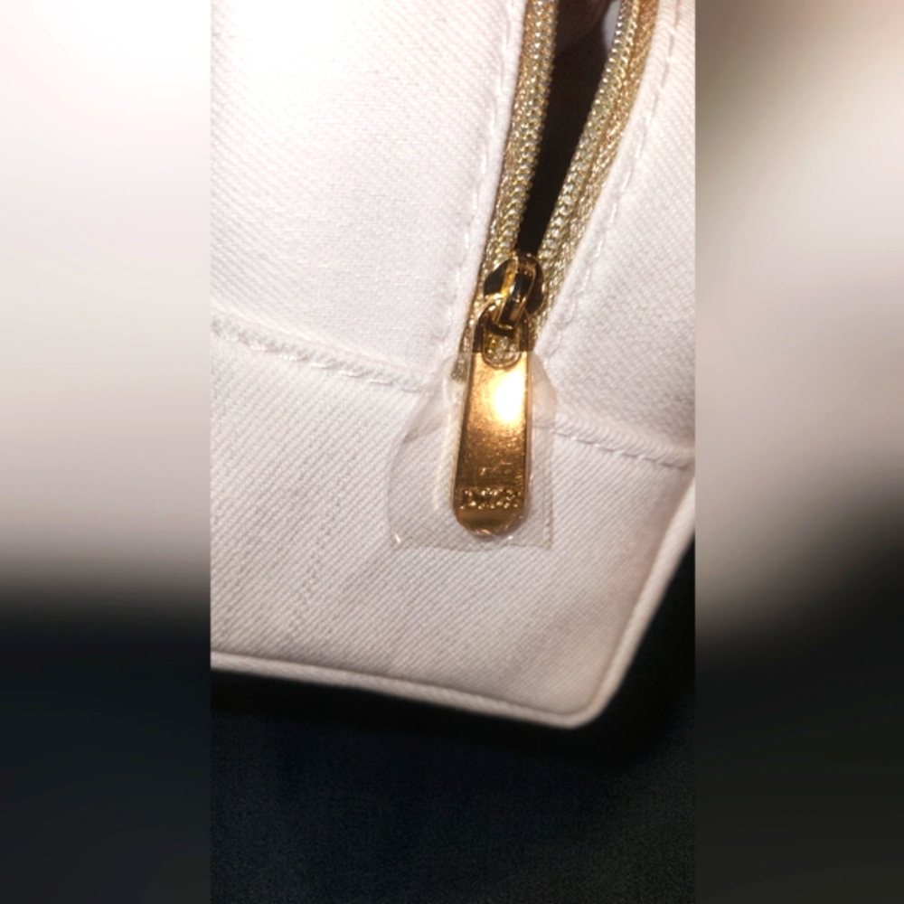 Dior Beauty Demin Cosmetic Makeup Bag Pouch - Gold Logo - Picture 5 of 9